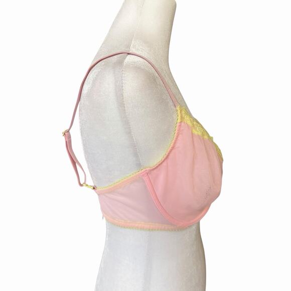 Victoria's Secret 34DDD Tease Bra Underwire Unlined Demi Light Pink Mesh NWT - Picture 6 of 8